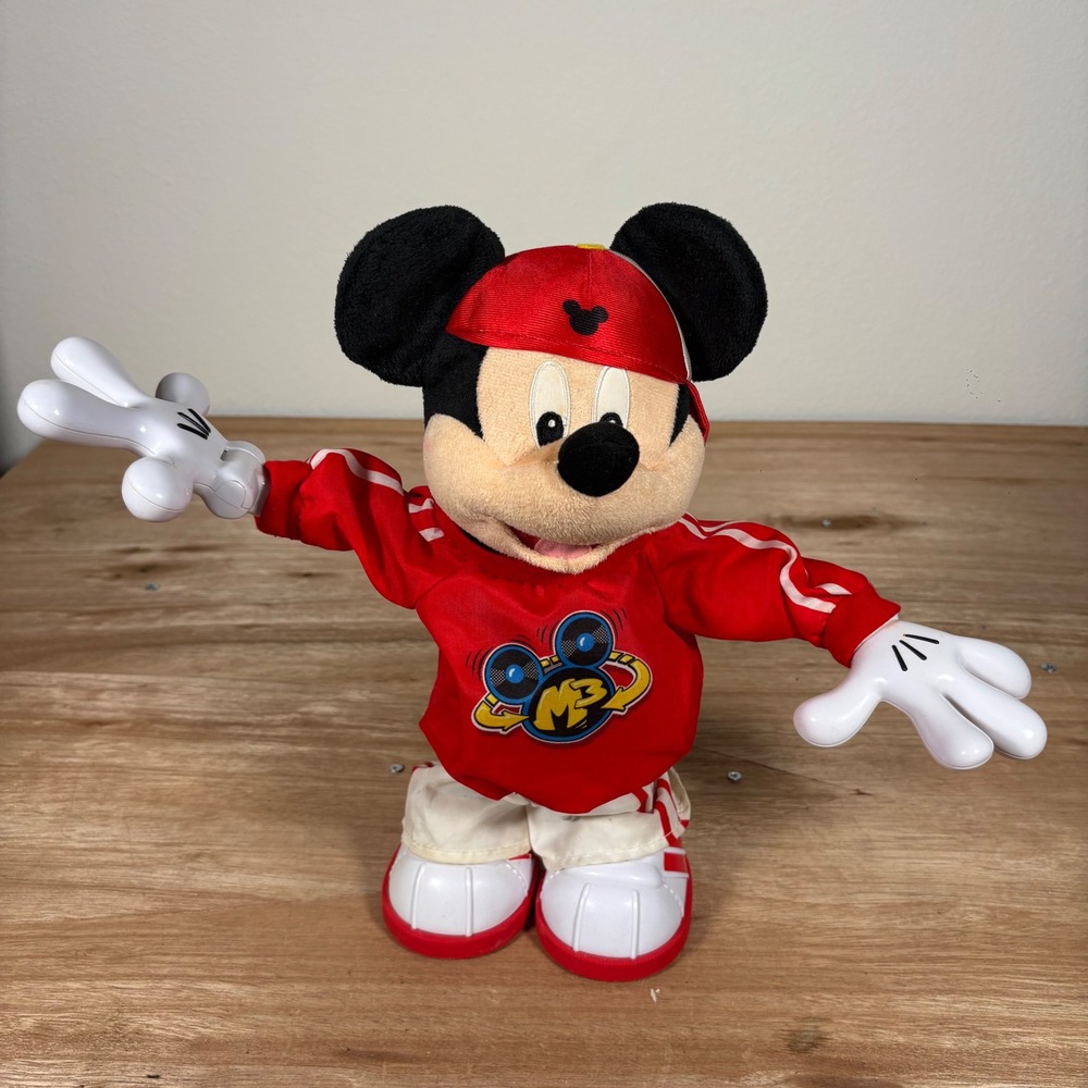 Disney Mickey Mouse M3 Animated Electronic Plush Red Tracksuit 15 Inch Toy
